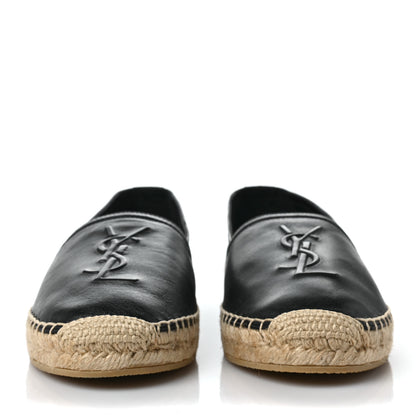 Saint Laurent Lambskin Monogram Espadrilles 38 Black 2 of 8