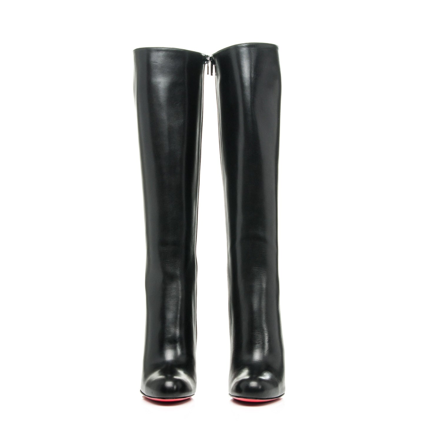 Calfskin Simple Botta 100 Knee Boots 37 Black