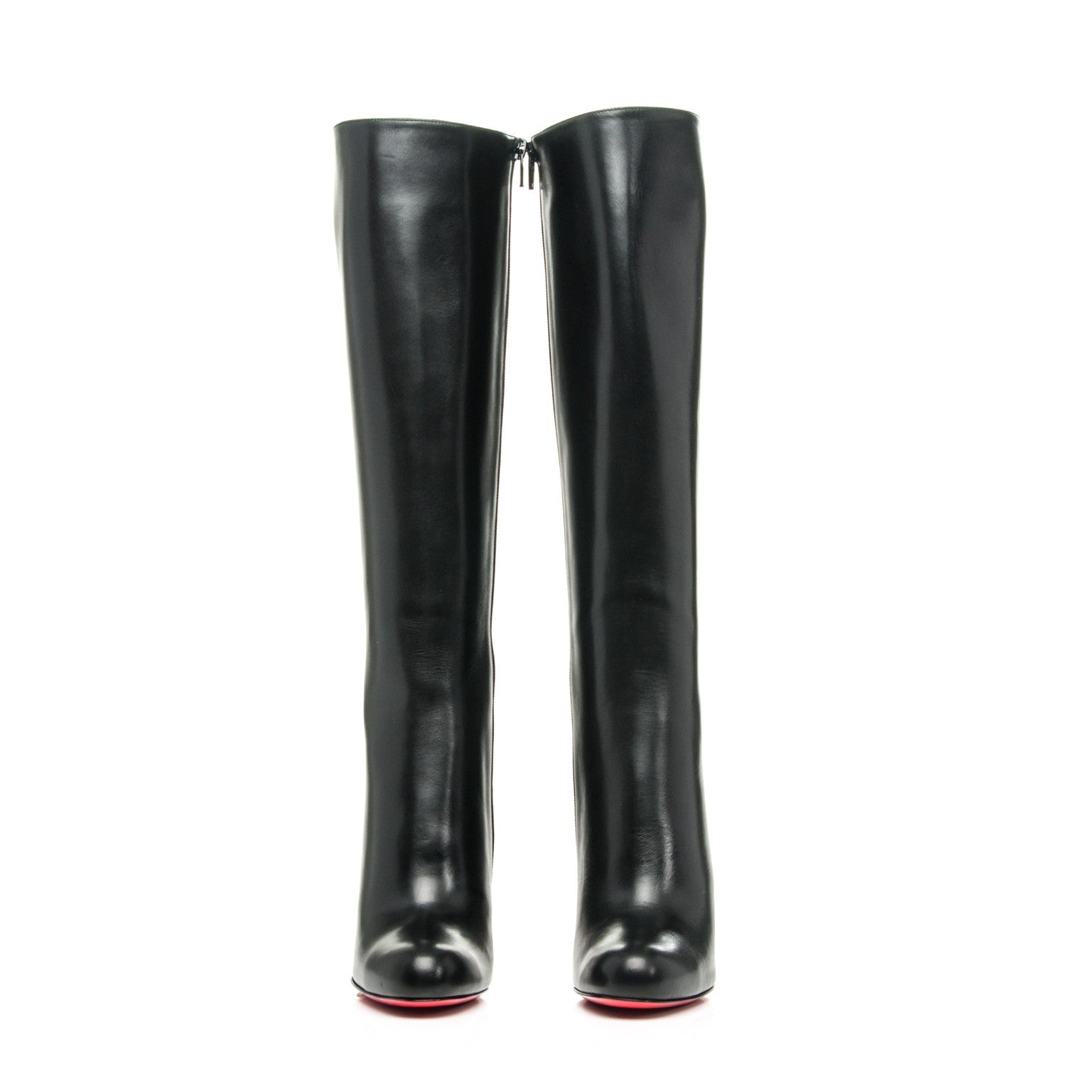 Christian Louboutin Calfskin Simple Botta 100 Knee Boots 37 Black 3 of 7