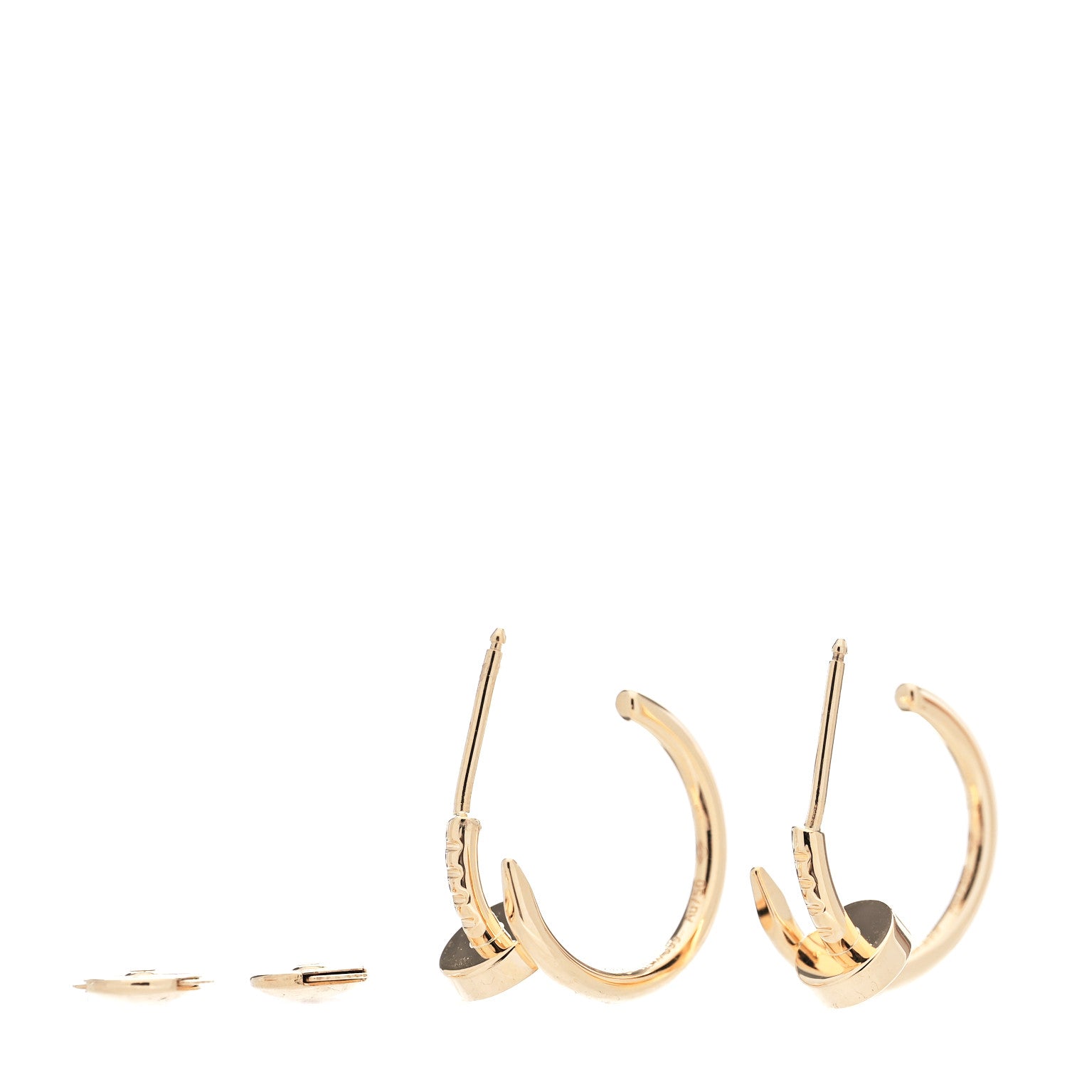Cartier 18K Yellow Gold Juste Un Clou Hoop Earrings 4 of 5