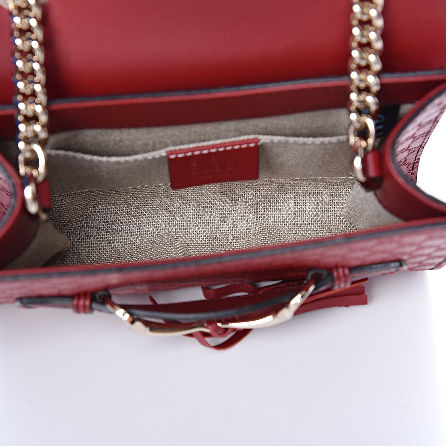 Soft Microguccissima Mini Emily Chain Shoulder Bag Rosso