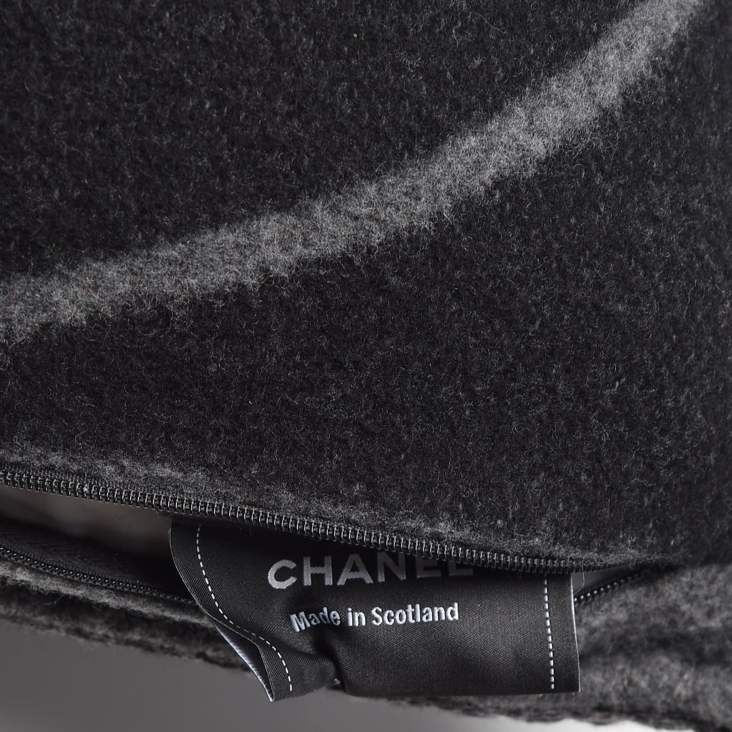 Merino Wool Cashmere CC Pillow Black Grey