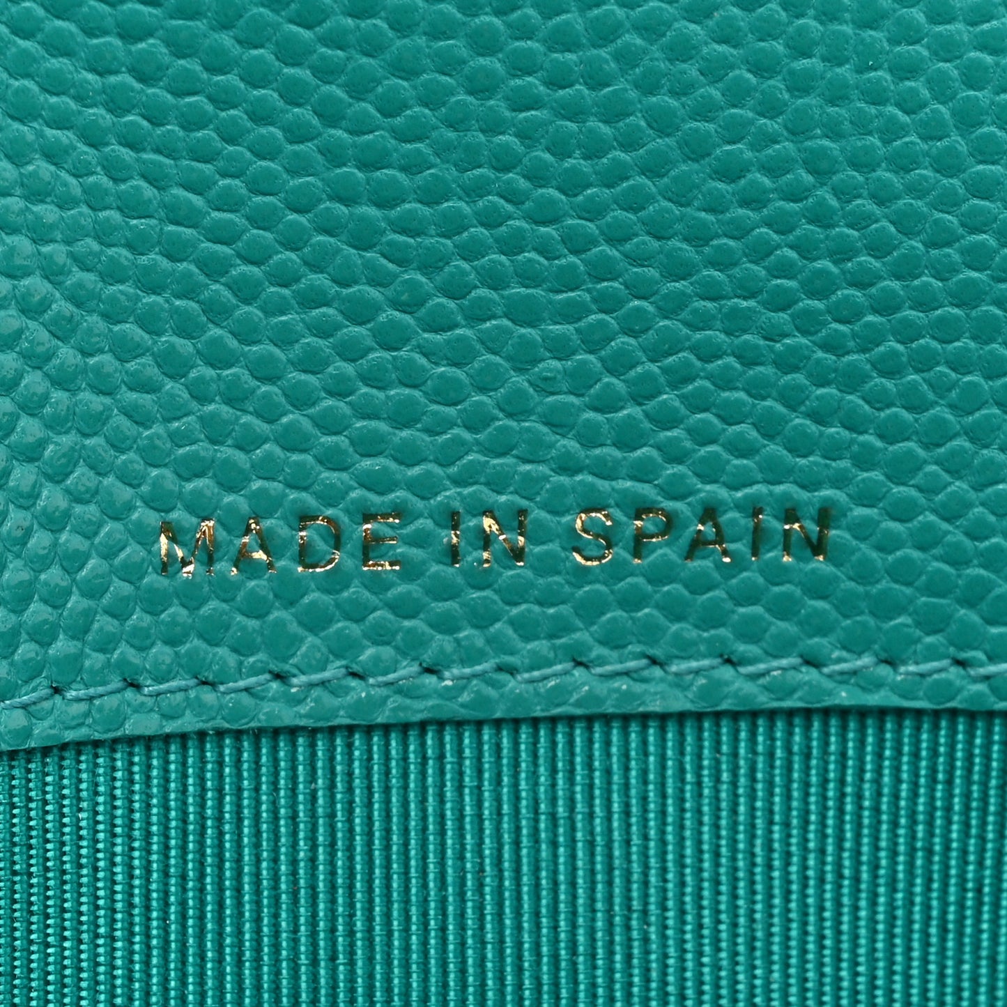 Caviar Quilted Large Gusset Flap Wallet Turquoise