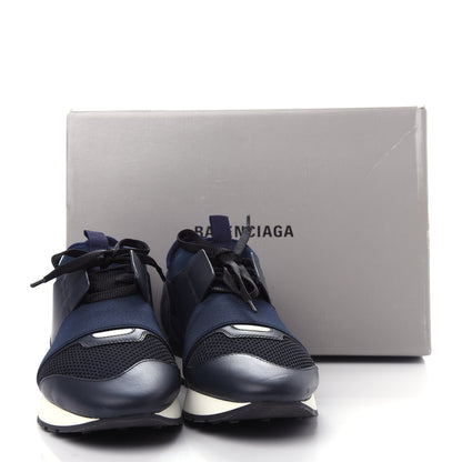 Balenciaga Mesh Calfskin Neoprene Suede Womens Race Runner Sneakers 40 Bleu Nuit 11 of 11