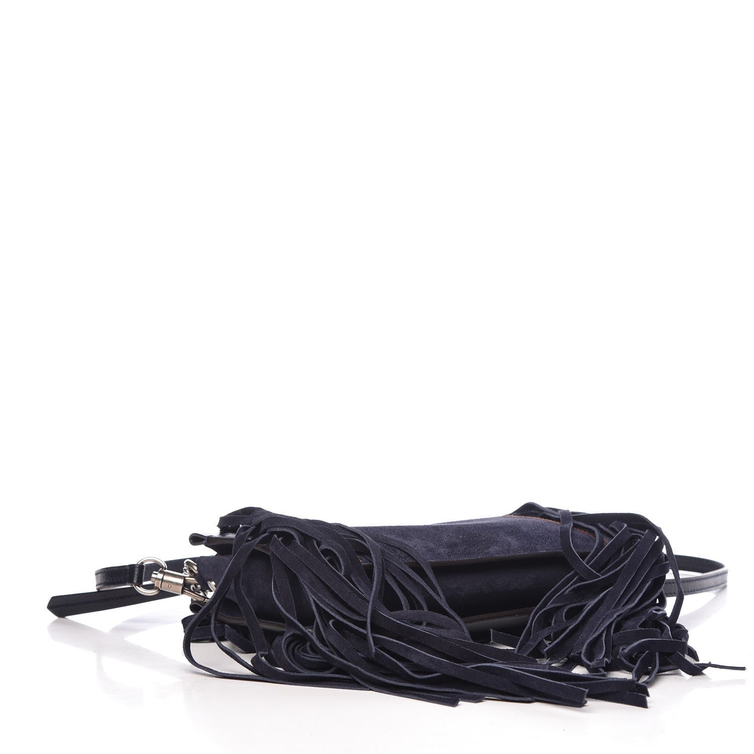 Givenchy Calfskin Suede Fringe Cross 3 Crossbody Bag Dark Blue 4 of 7