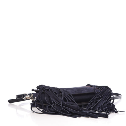 Givenchy Calfskin Suede Fringe Cross 3 Crossbody Bag Dark Blue 4 of 7
