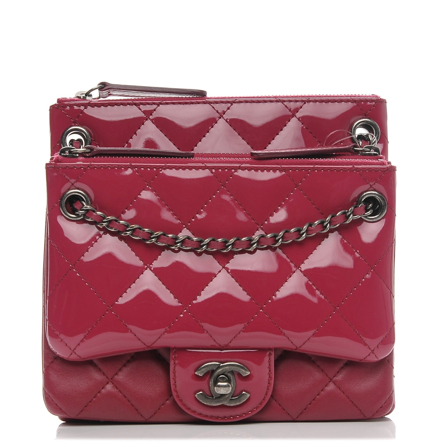 Patent Quilted Crossbody Pink