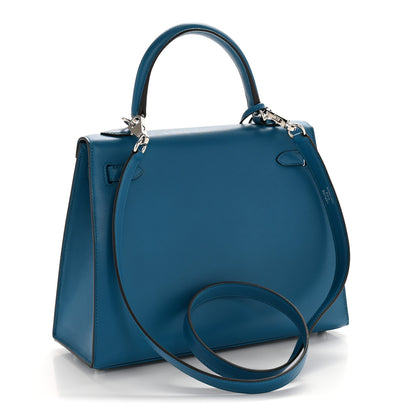 Hermes Tadelakt Kelly Sellier 25 Bleu Izmir 3 of 14