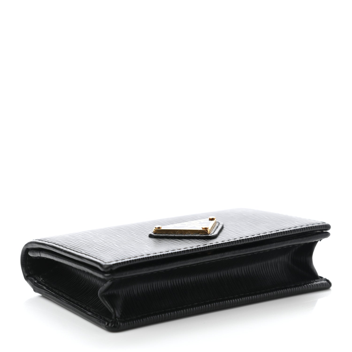 Prada Vitello Move Triangle Logo Card Holder Black 4 of 7
