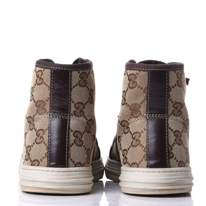 Gucci GG Monogram Web Womens High Top Sneakers 38 Brown 6 of 10