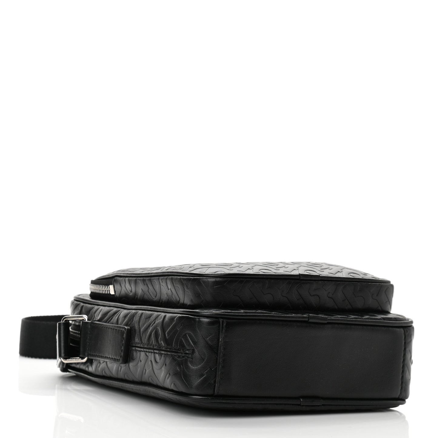 Calfskin Embossed TB Freddie Crossbody Bag Black