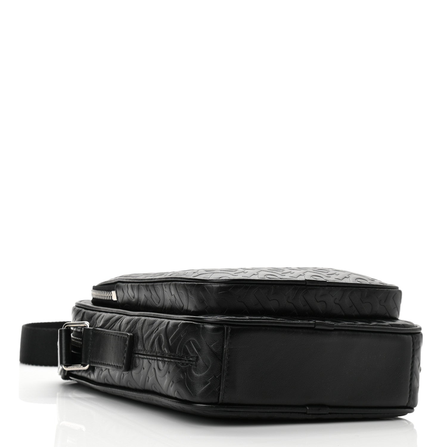 Burberry Calfskin Embossed TB Freddie Crossbody Bag Black 3 of 8