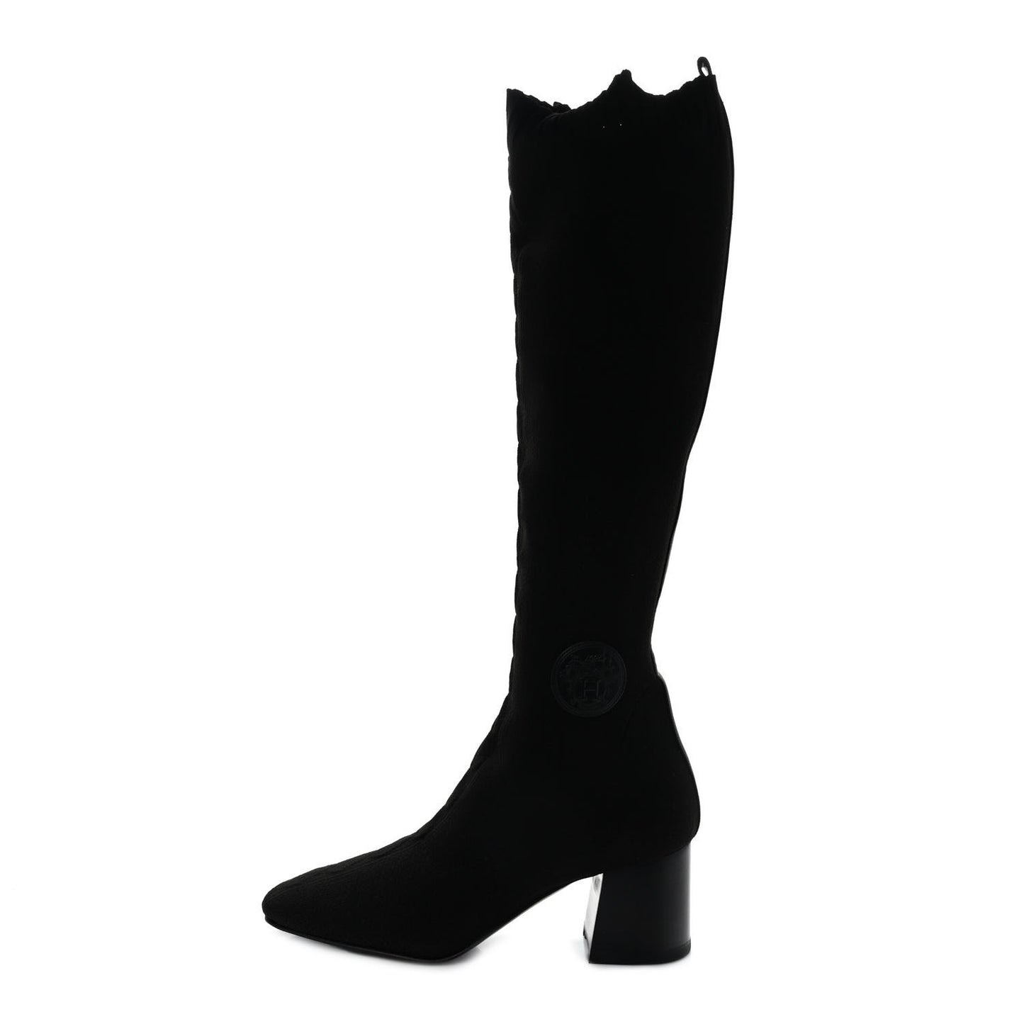 Knit Calfskin Fontaine 60 Boots 38 Black