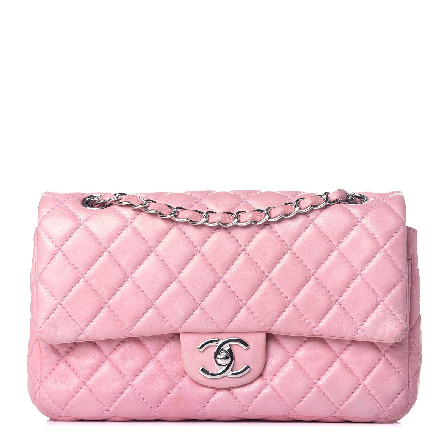 Chanel Lambskin Quilted Medium Double Flap Light Pink 1 of 10