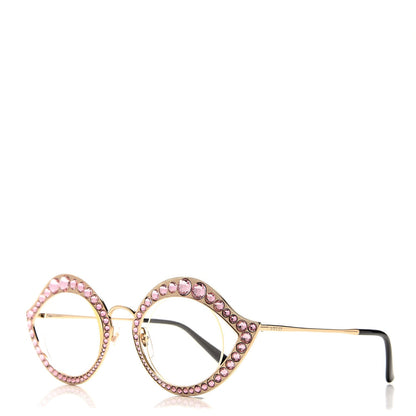 Gucci Metal Crystal Cat Eye Sunglasses GG0046S Light Pink 1 of 9