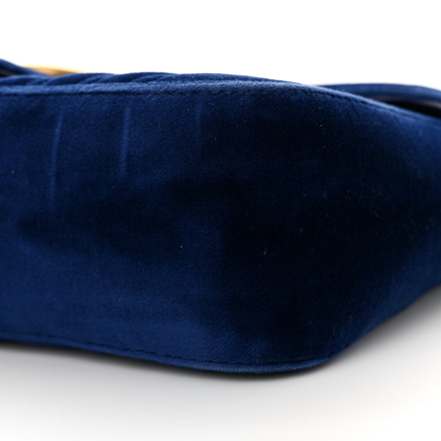Velvet Matelasse Small GG Marmont Shoulder Bag Cobalt Blue