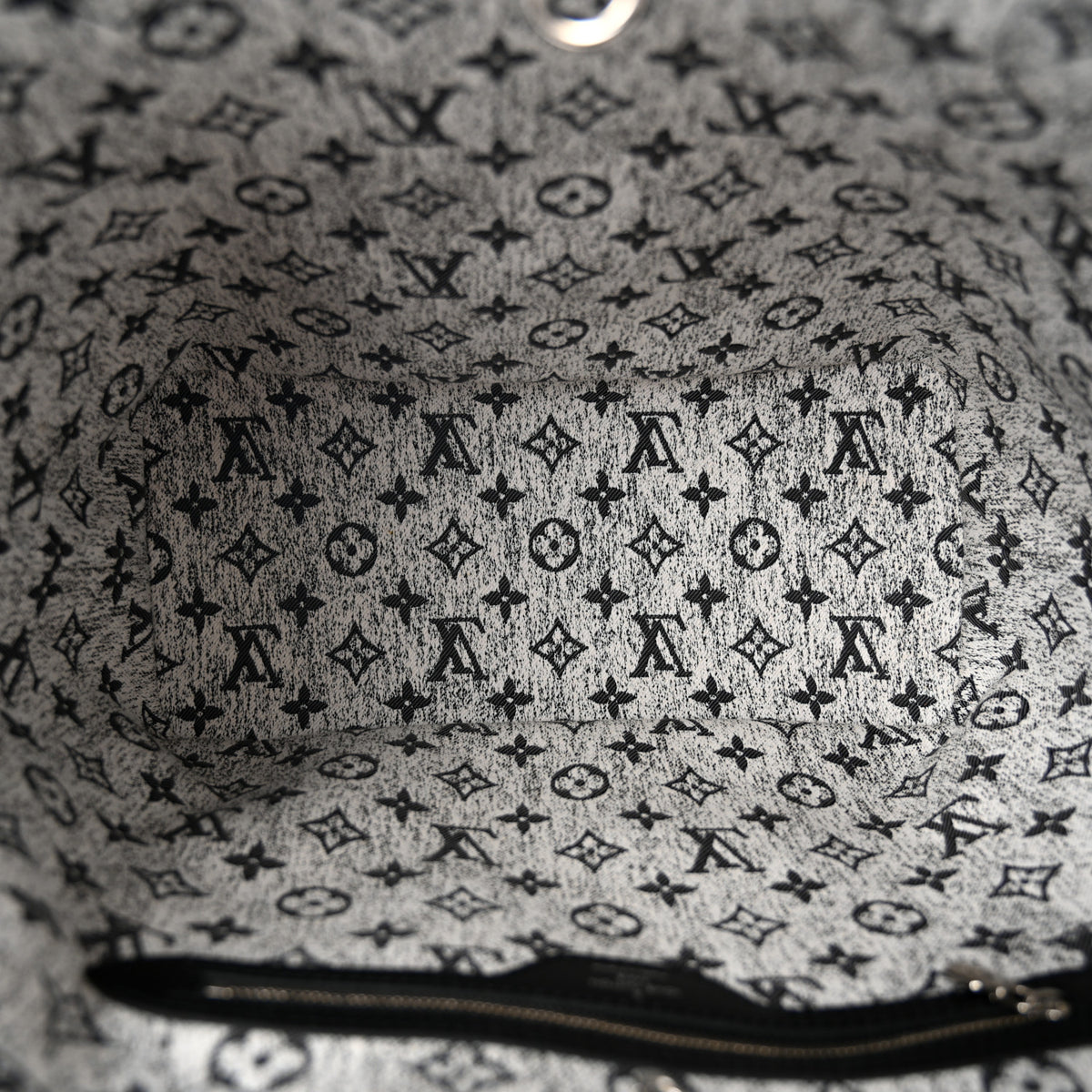 Denim Monogram Jacquard Neverfull MM Grey