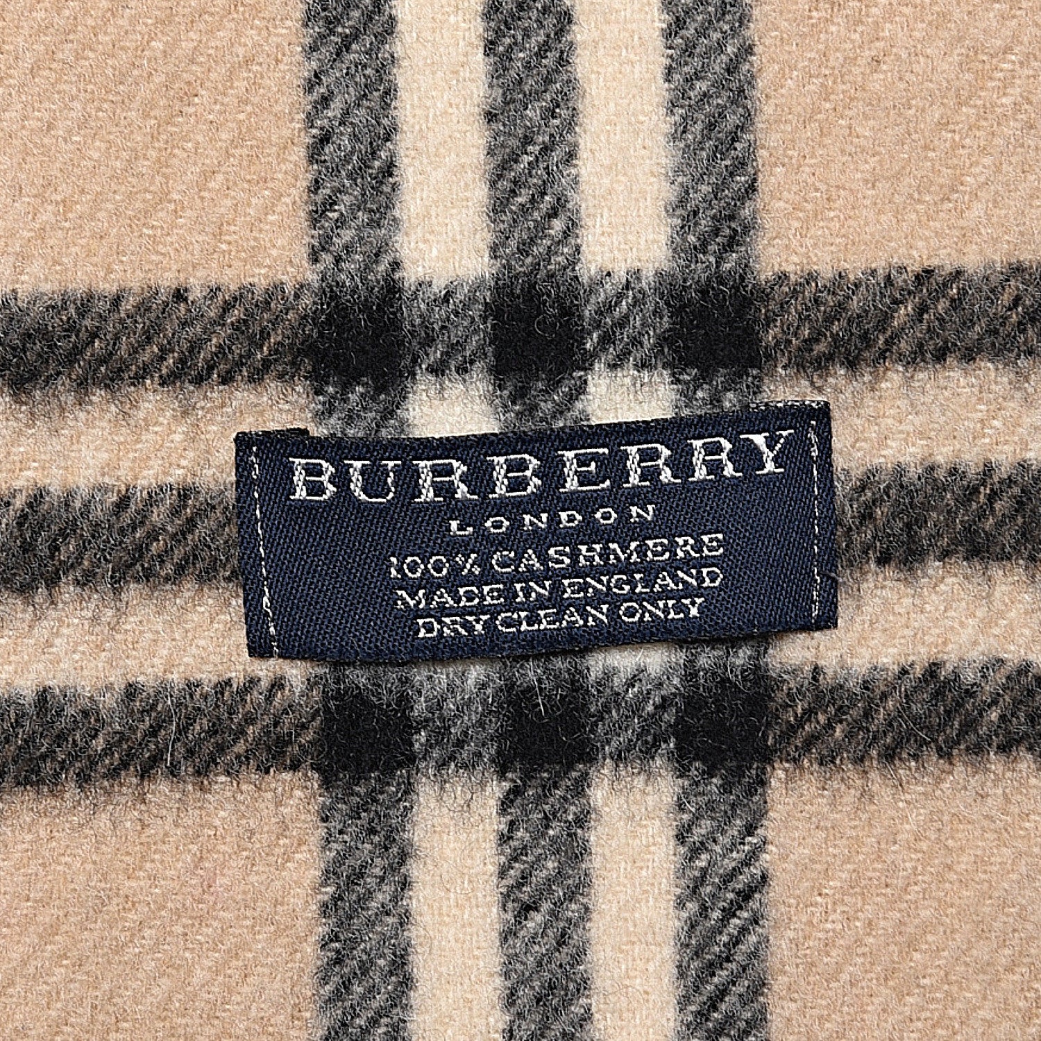 Burberry Cashmere House Check Fringe Scarf Camel 4 of 4