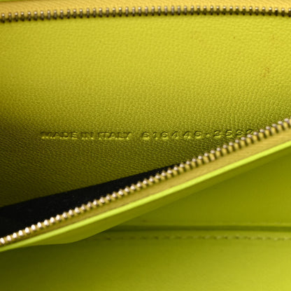 Balenciaga Shiny Calfskin Crocodile Embossed Small Hourglass Sling Shoulder Bag Lime 7 of 15
