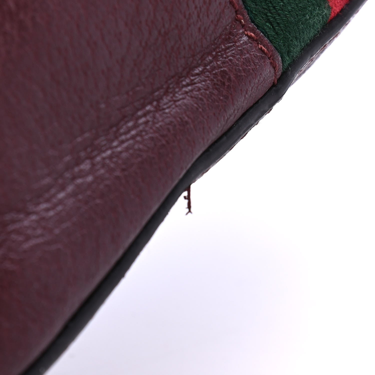 Gucci Textured Calfskin Web Small Ophidia Dome Shoulder Bag Vintage Bordeaux 7 of 7