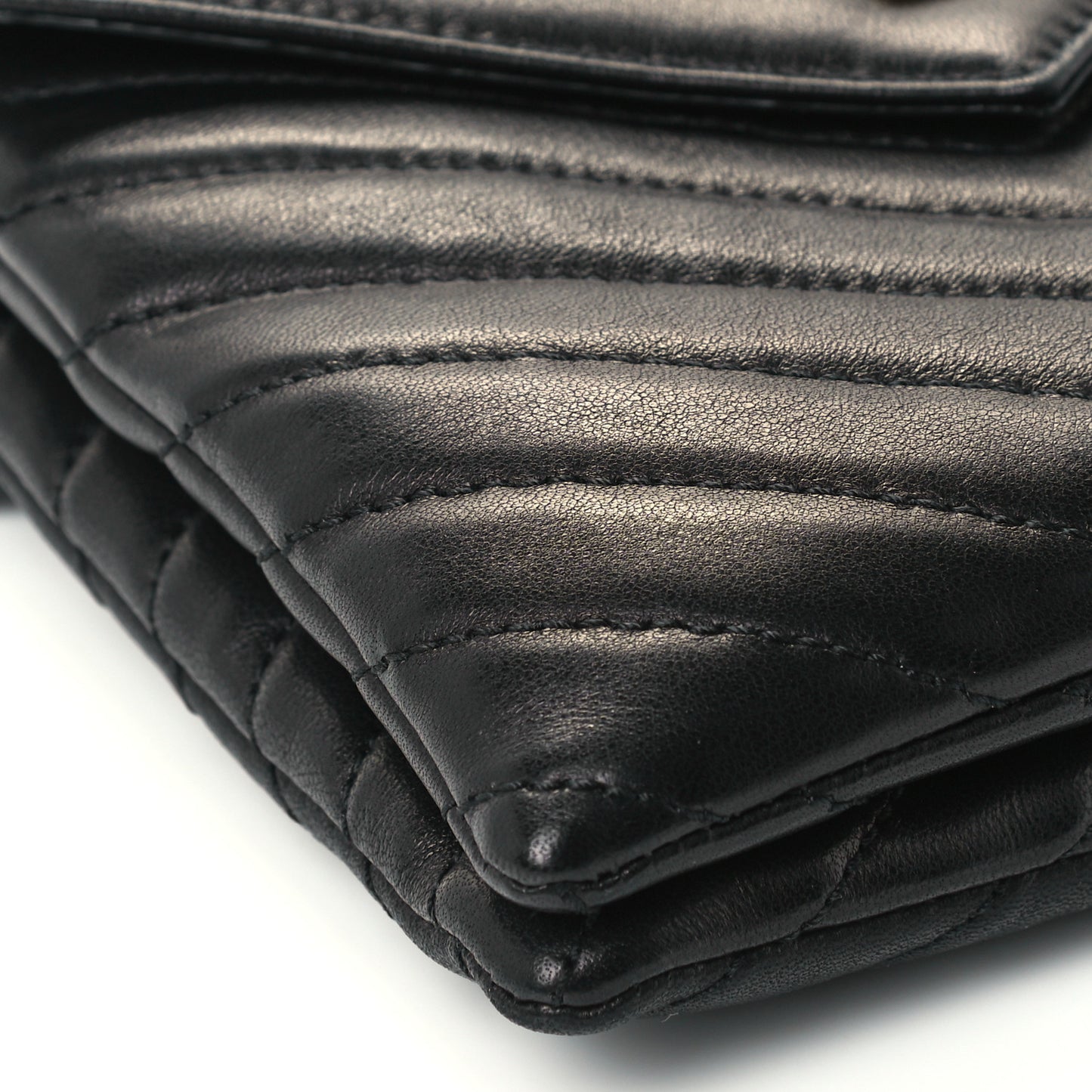 Lambskin Quilted Double Flap Bag Black