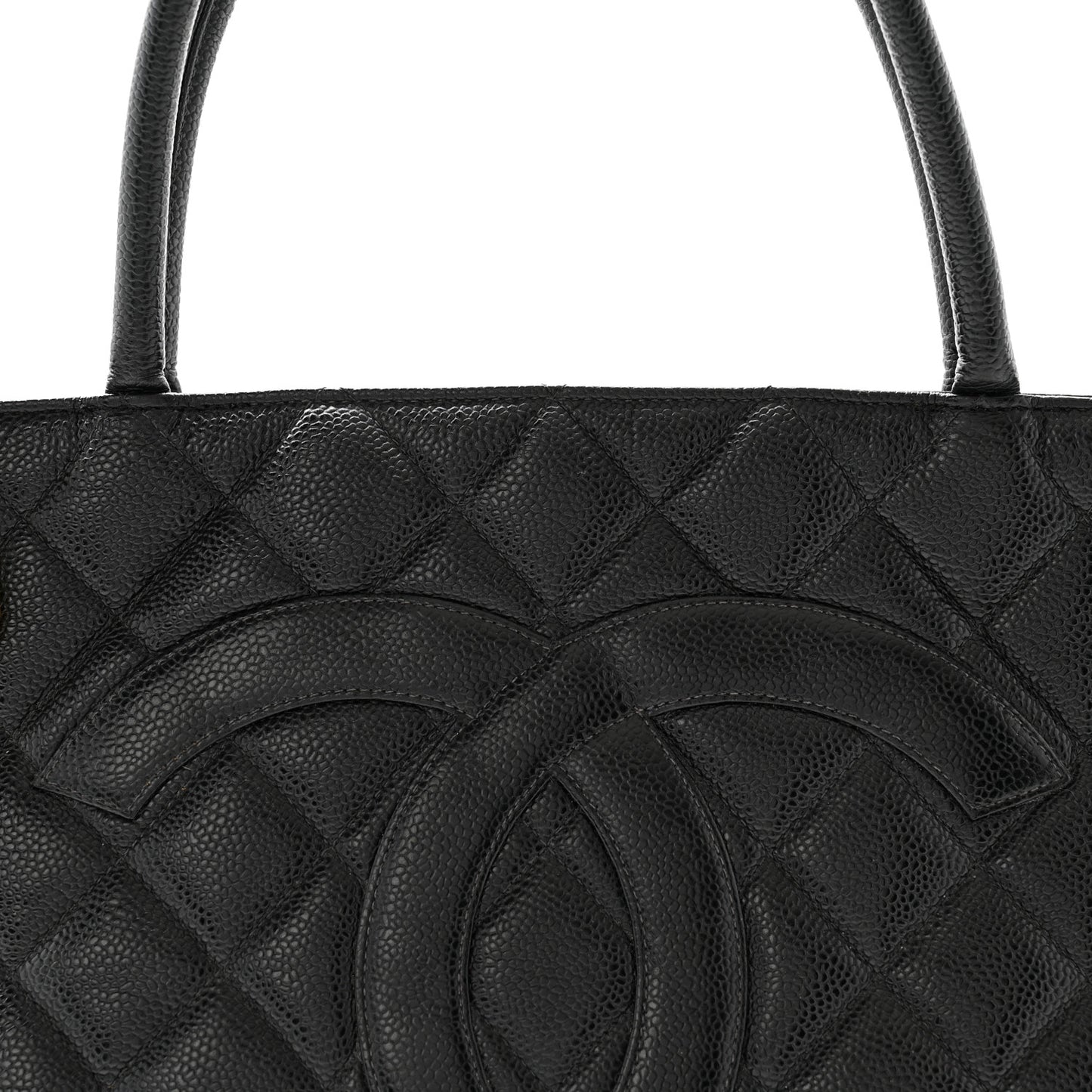 Caviar Quilted Medallion Tote Black