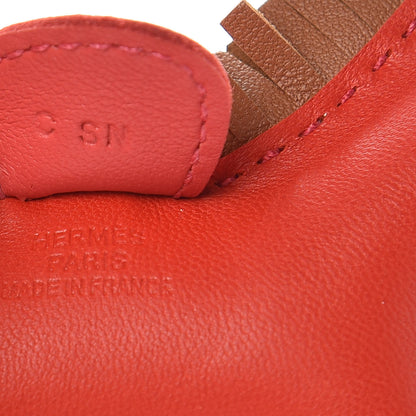 Hermes Milo Lambskin Grigri Rodeo Horse Bag Charm PM Rouge Indien Gold Bougainvillea 3 of 4