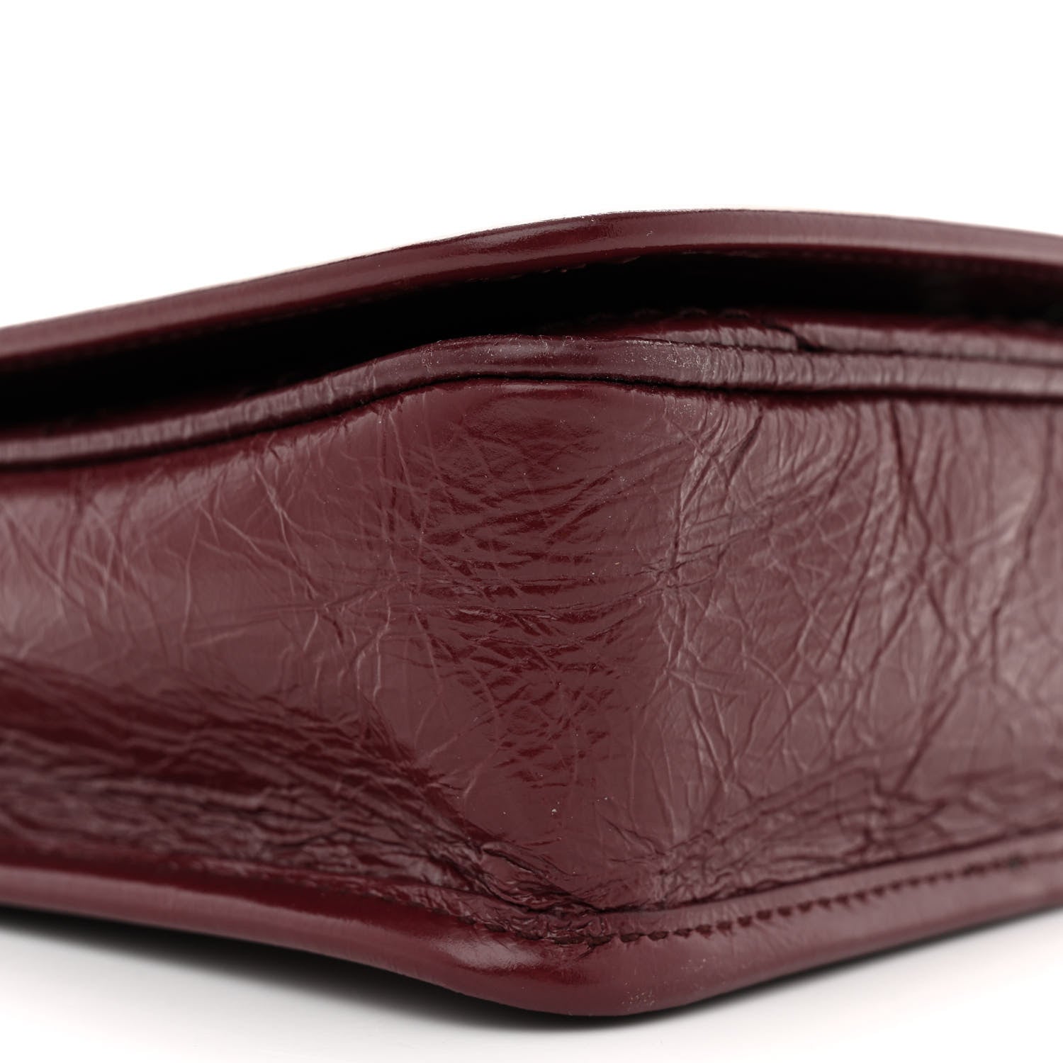 Saint Laurent Crinkled Calfskin Matelasse Monogram Niki Chain Wallet Dark Legion Red 9 of 10