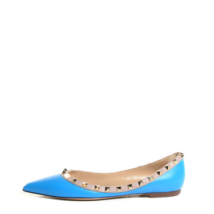 Valentino Garavani Nappa Rockstud Ballerina Flats 37.5 Parrot Poudre 1 of 8