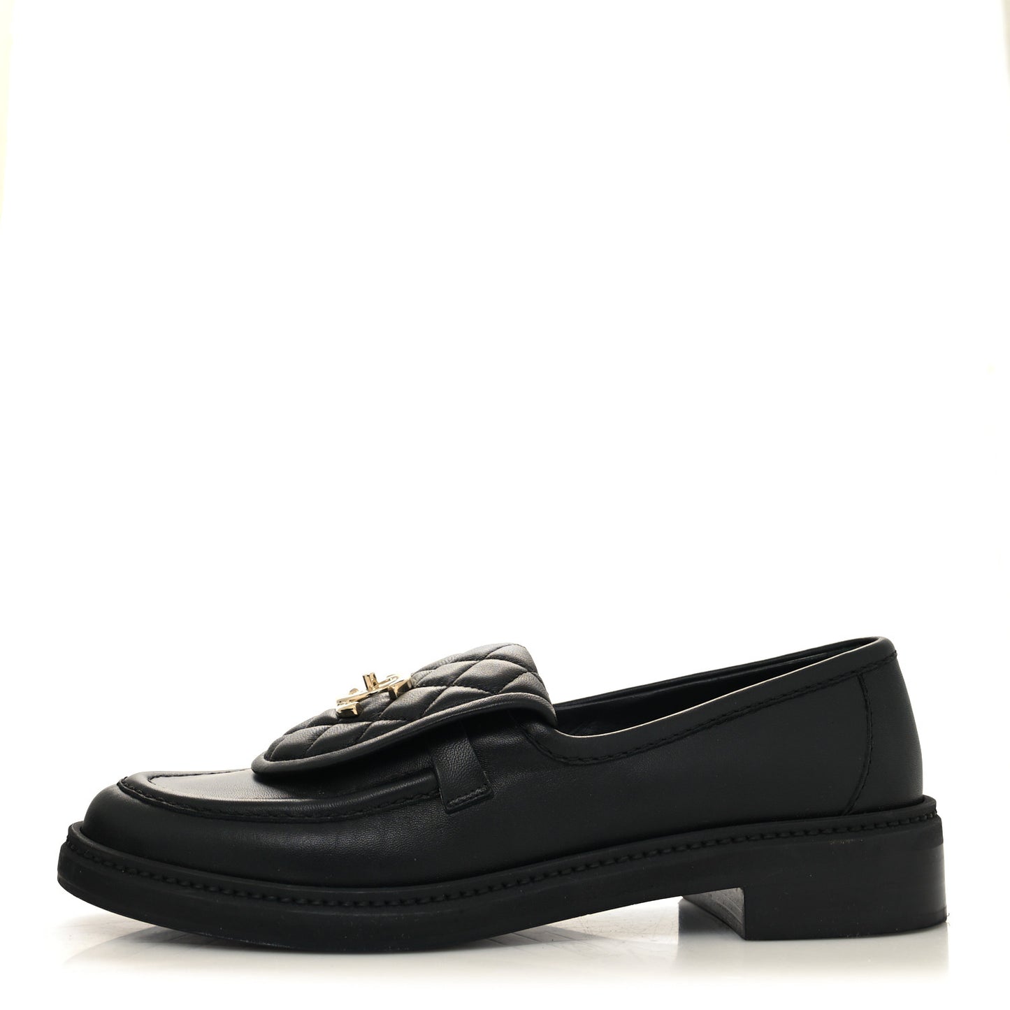 Lambskin Quilted CC Turnlock Loafers 39 Black