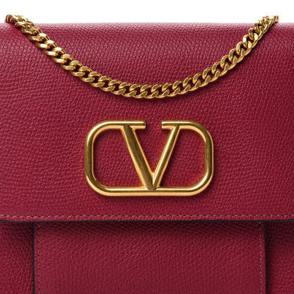 Valentino Garavani Grainy Calfskin VLogo Crossbody Bag Raspberry 9 of 9