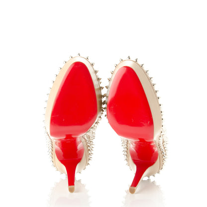 Christian Louboutin Nappa Bianca Spikes 140 Pumps 39 Nude 5 of 7