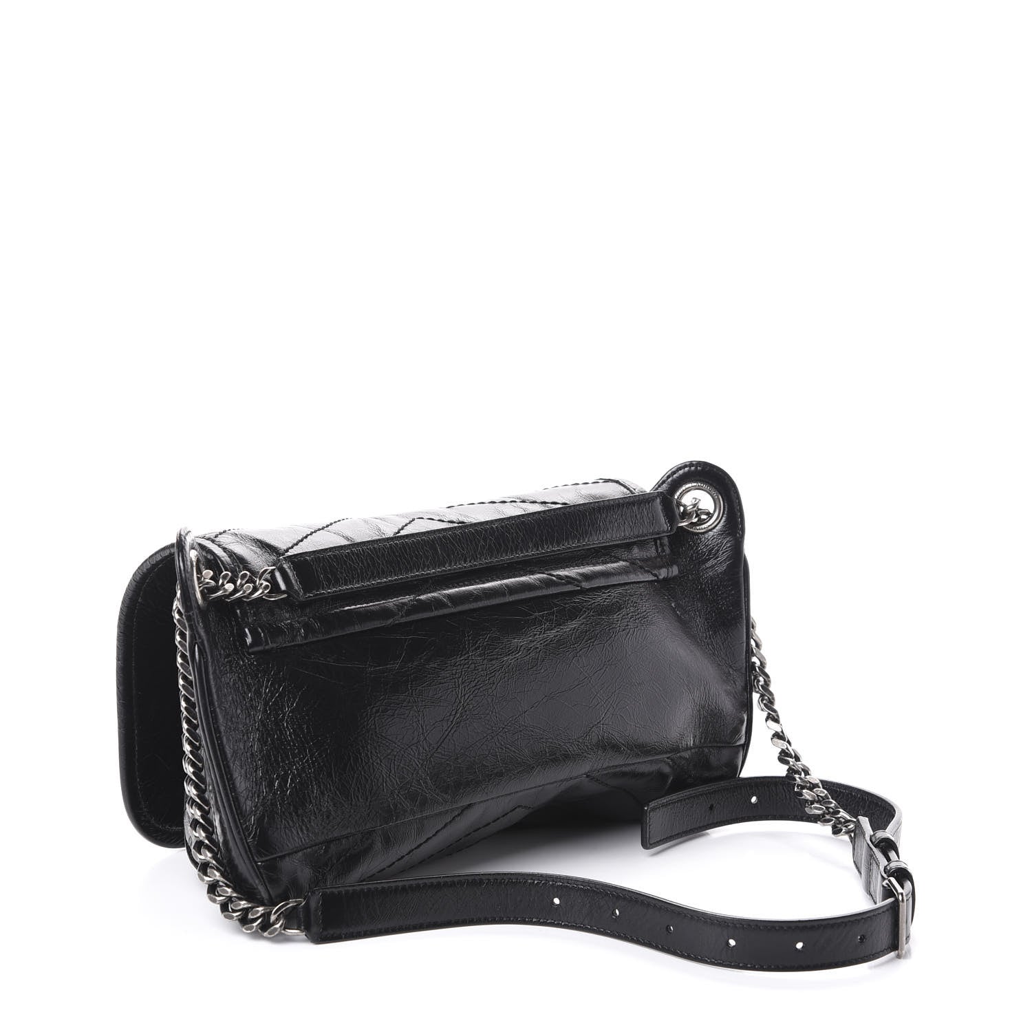 Saint Laurent Crinkled Calfskin Matelasse Monogram Niki Body Bag Black 3 of 8