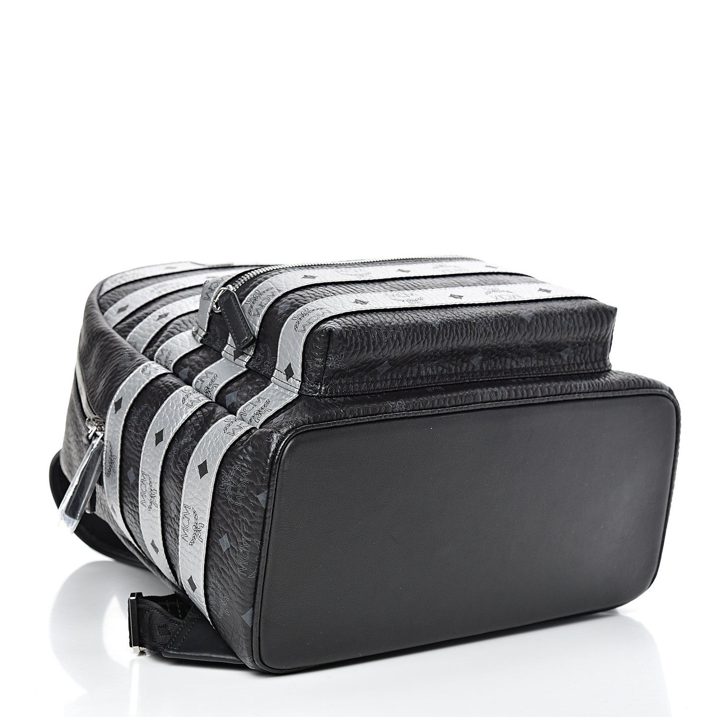 Metallic Visetos Striped Medium Stark Backpack Silver Black