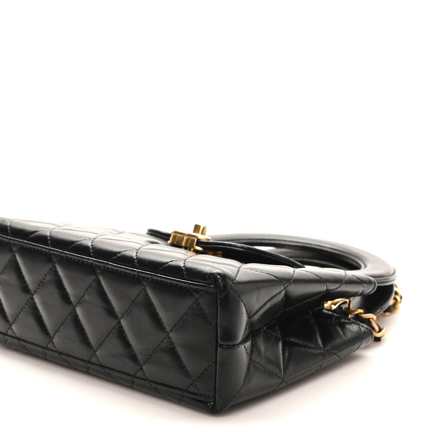 Chanel Shiny Aged Calfskin Quilted Nano Kelly Shopper Black 11 of 11