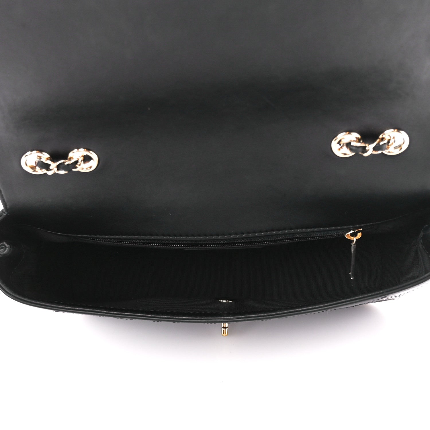 Chanel Calfskin Stitched Medium Covered CC Flap Bag Black 5 of 15