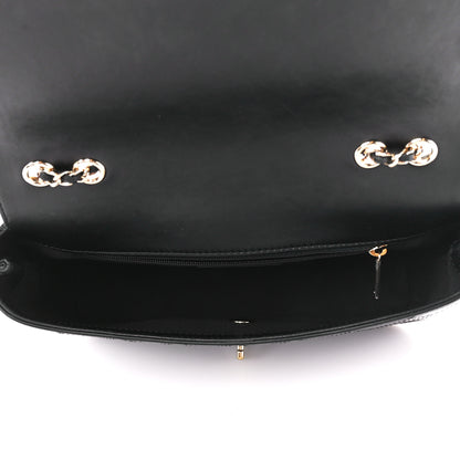 Chanel Calfskin Stitched Medium Covered CC Flap Bag Black 5 of 15