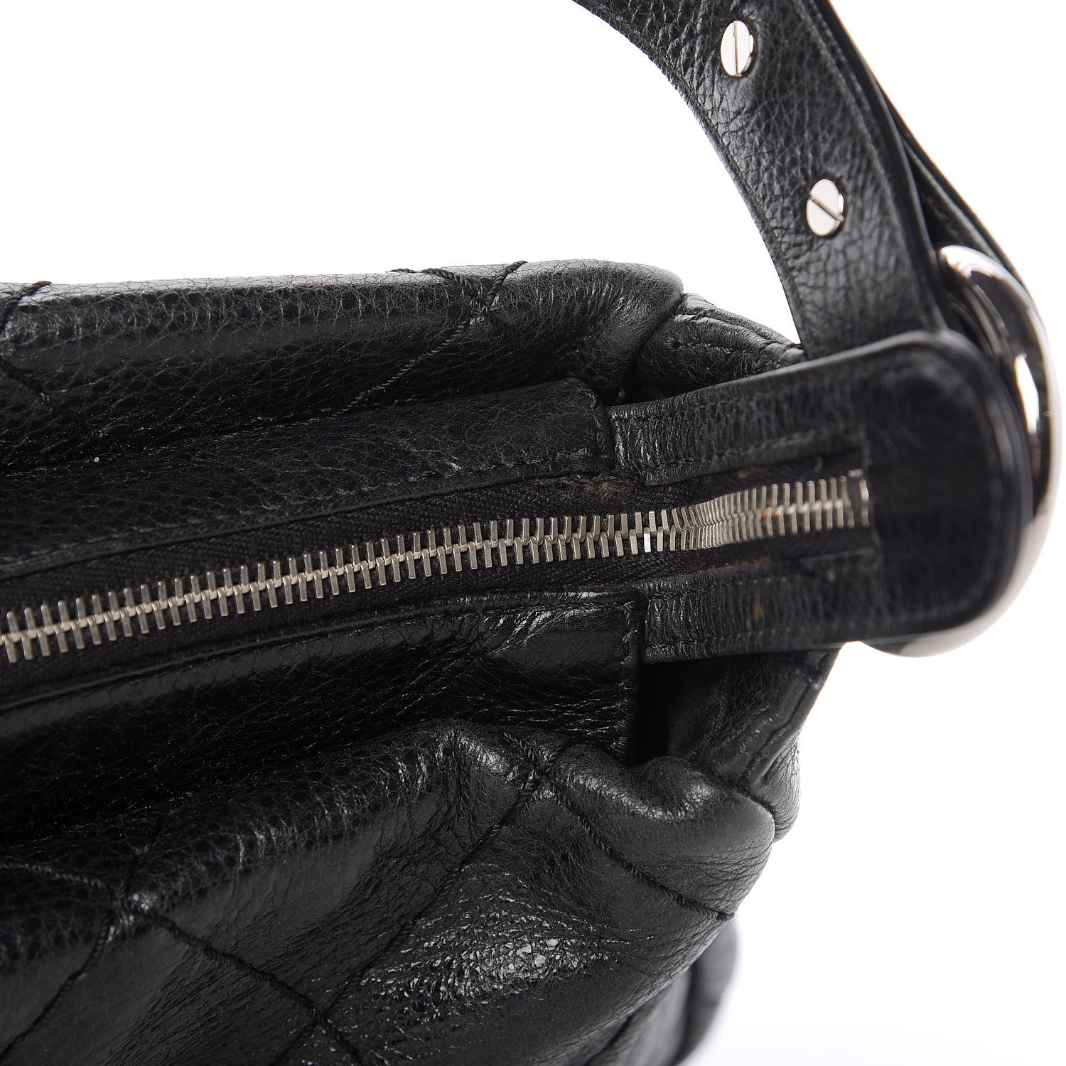 Chanel Glazed Calfskin On The Road Hobo Black 15 of 15