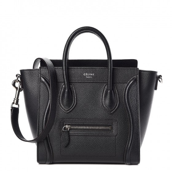Drummed Calfskin Nano Luggage Black