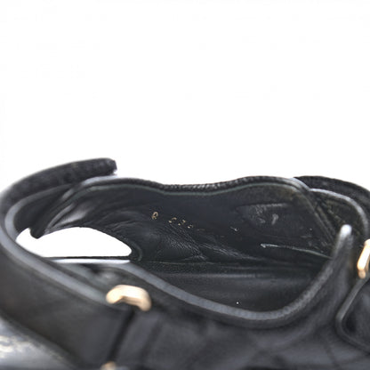 Chanel Grained Calfskin Velcro Dad Sandals 38.5 Black 8 of 9