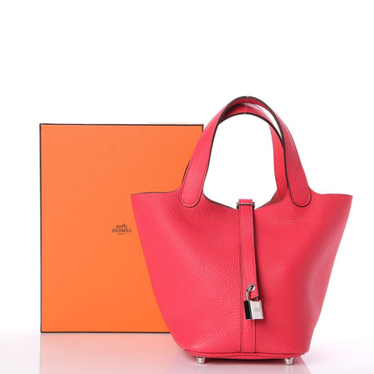 Hermes Taurillon Clemence Picotin Lock 18 PM Rose Extreme 8 of 8