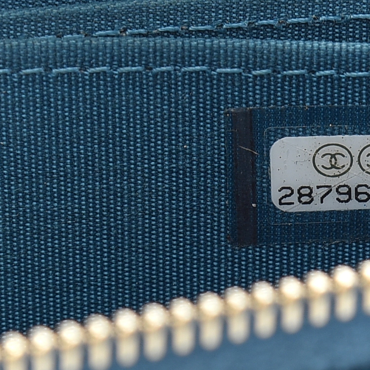 Chanel Goatskin Quilted Chanel 19 Zip Around Coin Purse Wallet Turquoise 7 of 7