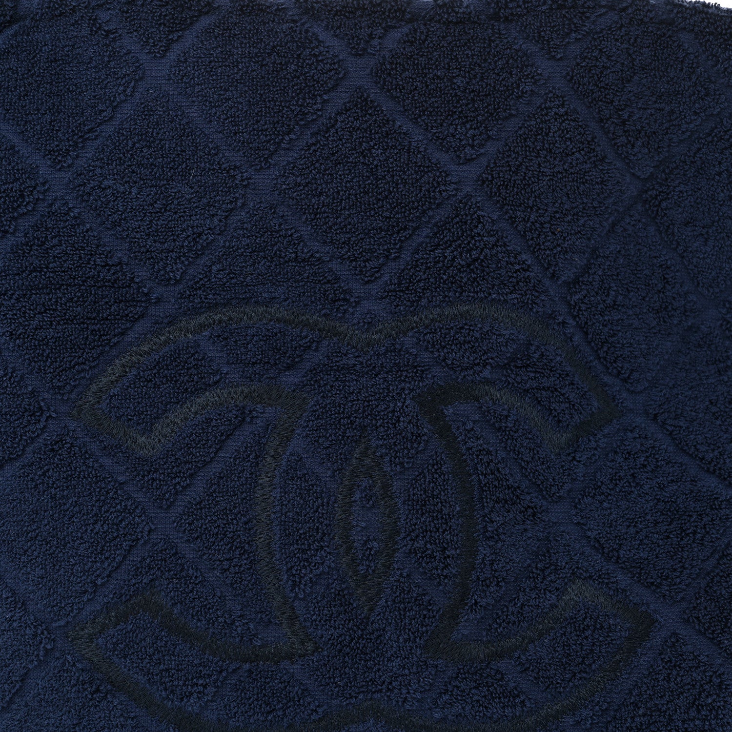 Chanel Terry Cotton CC Beach Tote Towel Set Blue 9 of 12