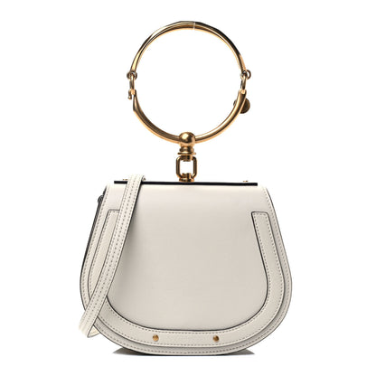 Chloe Calfskin Suede Small Nile Bracelet Bag Off White 1 of 4