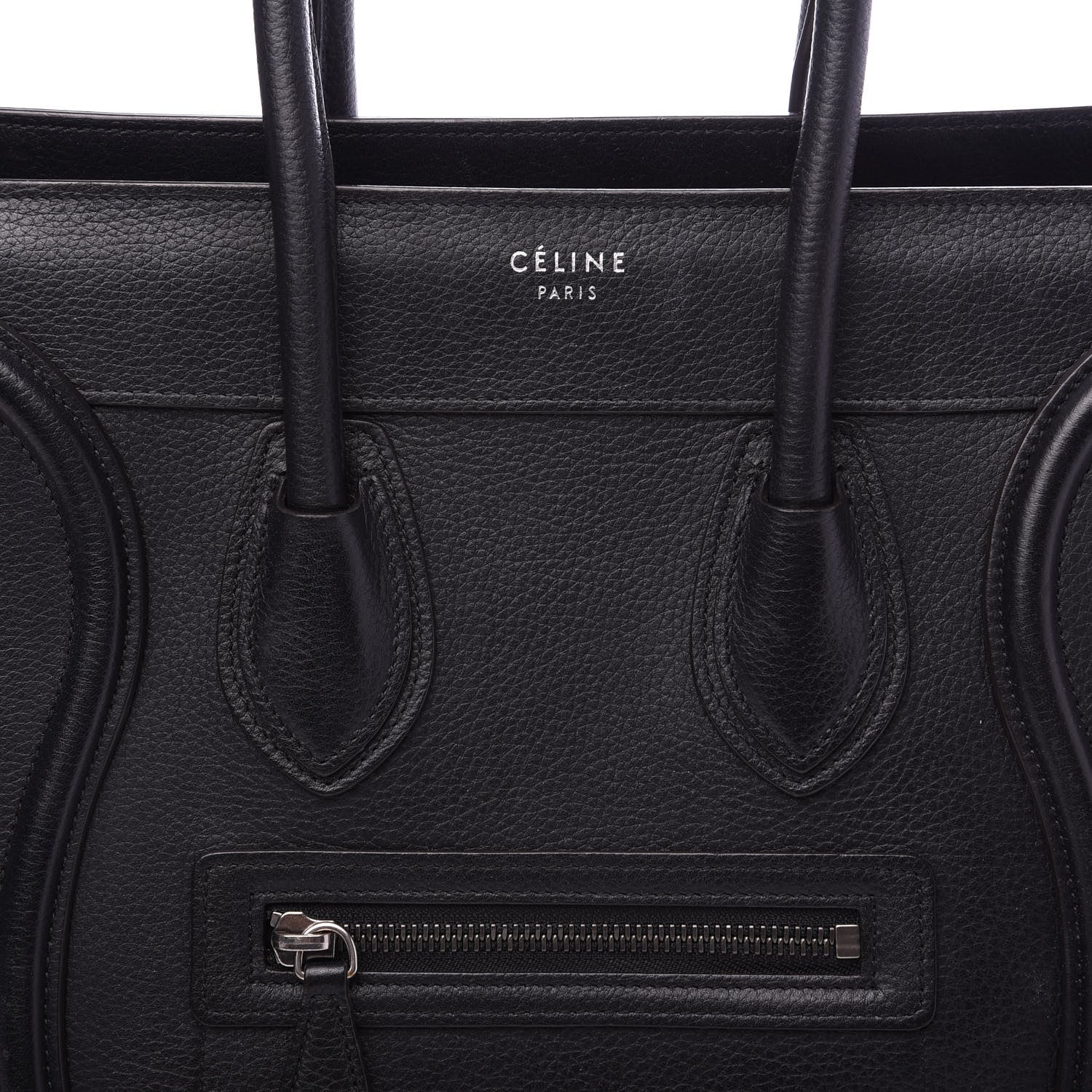 Celine Drummed Calfskin Micro Luggage Black 9 of 11
