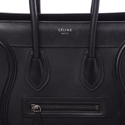 Celine Drummed Calfskin Micro Luggage Black 9 of 11