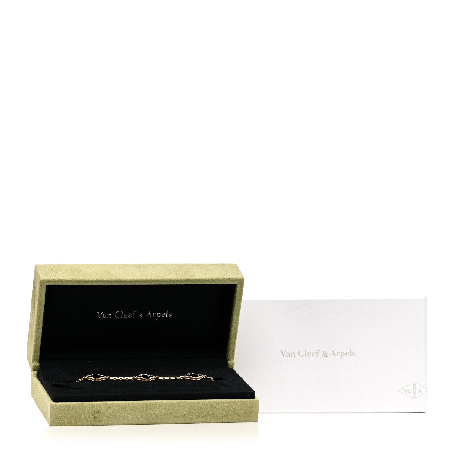 Van Cleef & Arpels 18K Yellow Gold Black Onyx 5 Motifs Vintage Alhambra Bracelet 5 of 5