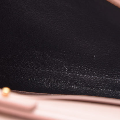 Saint Laurent Grain De Poudre Matelasse Chevron Monogram Chain Wallet Pale Pink 8 of 9
