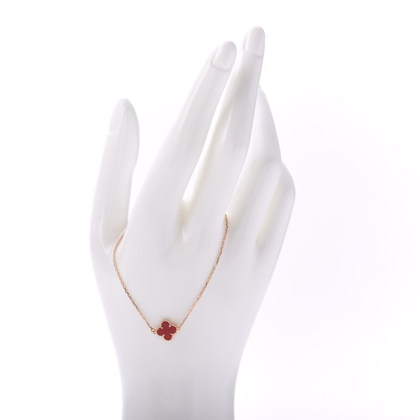 18K Rose Gold Carnelian Sweet Alhambra Bracelet
