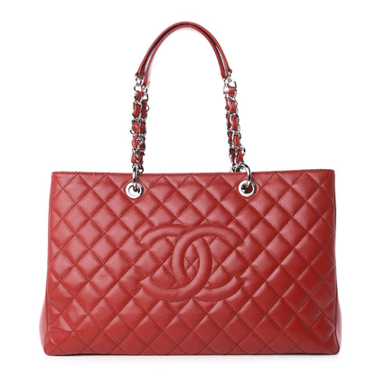 Chanel Caviar Quilted XL Grand Shopping Tote GST Red 1 of 10